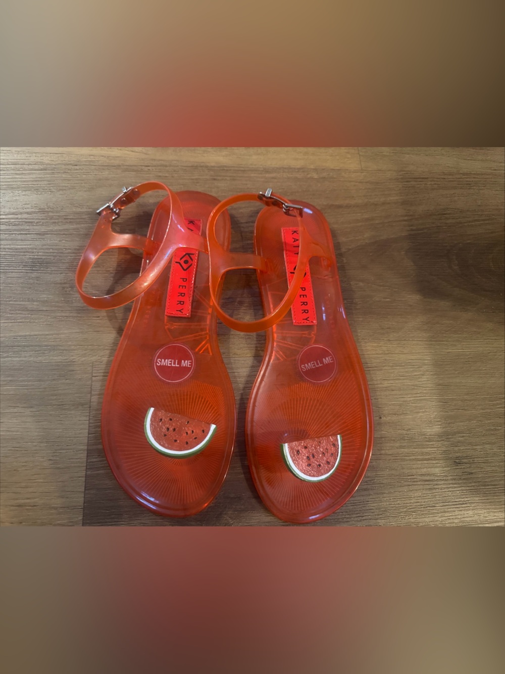 Katy Perry Novelty Jelly Watermelon Red Sandals size 8 - Picture 6 of 8
